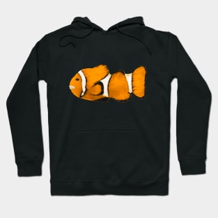 Clown fish orange with white stripes Hoodie